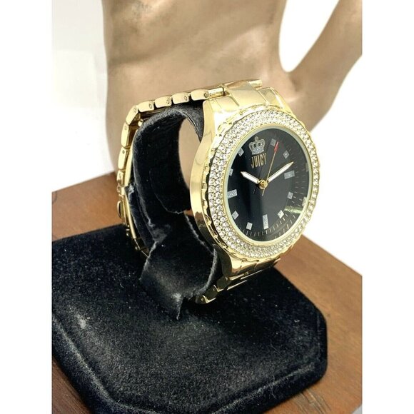 Juicy By Juicy Couture Women\'s Watch JC/5000 Quartz Black Gold Tone Steel 38mm